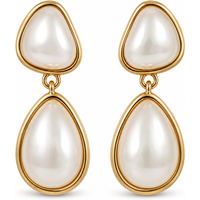 VoxorAI Gold French Teardrop Pearl Pendant Earrings, Cuff Earrings, Stud Earrings, All Seasons
