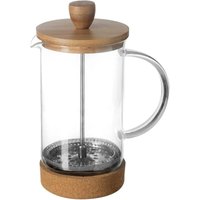Secret de Gourmet Glazen Koffiezetapparaat met Bamboe Deksel - 600,0 mL, Transparant en Bruin