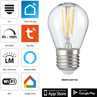 Alecto Smartlight120 slimme wifi LED-filamentlamp, neutraal wit