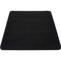 Honeycomb Design EVA Litter Box Mat, Waterproof Double-Layer Honeycomb Mat, 60*90cm, Black