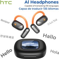 HTC NE33 OWS AI Language Translation Earbuds Wireless Bluetooth 6.0 Earphones Luminous Headphones HIFI Sound Quality Music Full Color Display Touch Screen Gaming Headsets Built-in Mic Earbuds Compatible with Phone and ipad