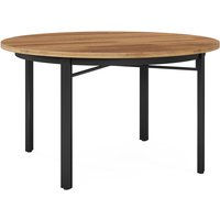 Tribesigns Round Dining Table for 4-6 People, 118.5cm Kitchen Furniture Dining Room Table with Solid Metal Legs, Circle Dining Table for Dining Room, Kitchen (Chairs not included)