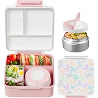 Meoky 54oz Single-Latch Divided Lunch Box -White butterfly, New Year Sale , Top gift picks