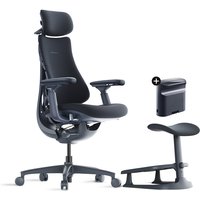 Libernovo Omni Dynamic Ergonomic Chair Midnight Black 48cm 1pcs With Dual-Layer Footrest