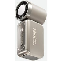Portable Mini Turbo Fan, 199 Adjustable Speeds, USB Rechargeable Handheld Cooling Fan, Low Noise, Silver Grey