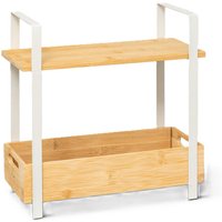 5five Ordera Plankeenheid met 2 Bamboe Dienbladen - 30 x 14 x 30 cm, klei