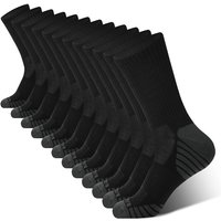 BAMBOO COOL Men's Crew Socks Athletic Running Sports Socks, Cushioned Moisture Wicking, Breathable Arch Support XL (6 Pack)