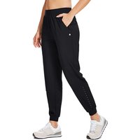 WILLIT Women's Athletic Joggers Pants Running Workout Quick Dry Pants Lightweight with Zipper Pockets Black L
