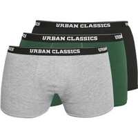 Urban Classics boxershorts 3-pack ondergoed - broekjes grijs+donkergroen+zwart M
