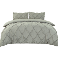 Grey Pleating Brushing Duvet Cover & Pillowcases Set, 230*220CM+50*75CM*2
