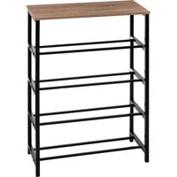 5five Schoenopslag Console Tafel - Zwart/Bruin, 63 x 30 x 90 cm