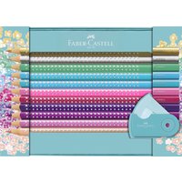 Faber-Castell Sparkle kleurpotloodset - 20 stuks en 1 puntenslijper, geassorteerde kleuren