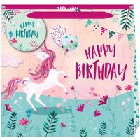 Jack & Lily Happy Birthday Unicorn Large Gift Bag
