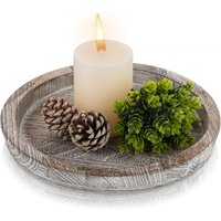 White Label Rustic Wooden Serving Tray Set of 1