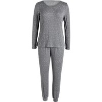 IZURIA v-neck printed dark grey long sleeved top and pants set M