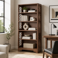 Tribesigns Bookcase, 180 cm High Vintage Standing Shelf, 6 Tier Bookcase, Wooden Bookcase, with Open Display Shelves, for Living Room, Home Office, Industrial Design, Vintage Brown