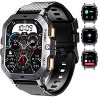 OUKITEL BT101 Zwarte Smartwatch-2,02 Inch | Bluetooth Bellen | Waterbestendige Fitness Tracker 410mAh | 100+ Sportmodi | Android & iOS Geschikt