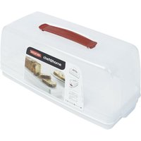 Curver Chef@Home rechthoekige taart- en cakebewaardoos - 7 liter - wit/transparant - premium opbergoplossing - duurzaam kunststof - moderne opbergoplossing voor in huis