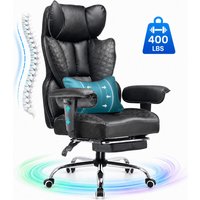 GTPLAYER Gaming Chair, Executive Office Desk Chair with Footrest Ergonomic Heavy Duty High Back Lumbar Support Home Recliner Swivel Computer Chairs, Black