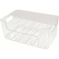 Storage box with integrated handle - Large capacity storage box for cosmetics, towels, soap, and shampoo - Ideal for bathroom cosmetic storage - 2-piece set - Transparent