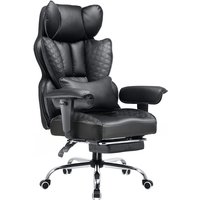GTPLayer Big and Tall Office Chair Heavy Duty Executive Desk Chair with Footrest, Ergonomic High Back PU Leather Swivel Reclining Computer Chairs for Home