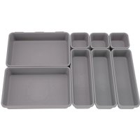 Addis 8 Piece Interlocking Drawer Organiser Set - Grey
