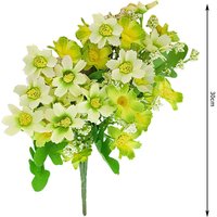 Wei's Moment 6 Bundles of Artificial Balcony Plants and Indoors, Plastic Flowers Decoration, Faux Plastic, UV-Resistant Flowers for Graves and Garden Light green