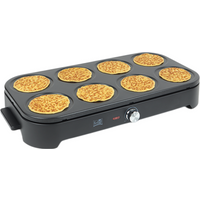 FRITEL PM 2260 Pannenkoekenmaker - Pannenkoekenfeest - 1500W - Pannenkoeken 8x15 cm - Voor 1 tot 8 personen + 8 spatels & 1 soeplepel - PFAS-vrij