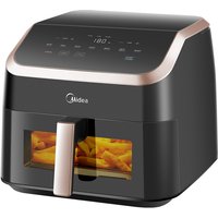 Midea Airfryer met zichtvenster - 8,5 L, 8-in-1, HeatExpress Rapid Air-technologie, gebruikt geen olie, max. krokant, anti-aanbak, flexibele temperatuurregeling + 1-minuutknop, vaatwasbestendig, MF-CY85K