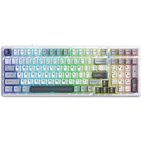 AULA F99 Mechanical Wireless Keyboard, QWERTY US layout, Tri-Mode(Wired/Bluetooth/2.4G) - Light Gray/Gray wood switch V3