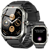 Jugeman V10 Black Smart Watch for Men GPS, 2.06"HD Screen Military 2026 New Fitness Watch Answer/Make Call with Heart Rate/Sleep Monitor/Pedometer, 100+ Sports Modes, Waterproof Activity Tracker Running for Android iOS