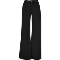 Dames chino broek met hoge taille en wijde pijpen zwart 26