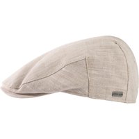 TOP-EX Mens Linen Blend Flat Cap Summer Cooling Newsboy Hats Cotton Lining M/L Beige Herringbone