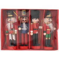 Festive Set Of 4 Traditional Nutcracker Decorations