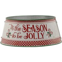 Festive 56Cm X 24Cm Metal Jolly Tree Skirt