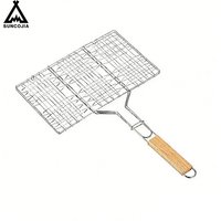 SUCOJIA BBQ-roestvrijstalen grillmanden voor vis, groenten en garnalen; strak mesh; verlengde handgrepen voor hittebestendigheid en antislip