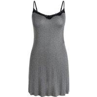 IZURIA collar narrow lace v-neck light grey suspender dress S