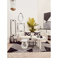 Fifty Five South Coffee Table Walsa Triangle Solid Mango Wood Whitewash