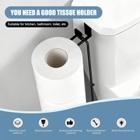 JU7CER Black Kitchen Towel Holder - Wall-Mounted, Modern Minimalist, Ideal for Home