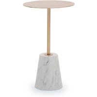 Interiors by Premier Side Table Avola Rose Gold Finish/White Marble Effect Base