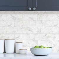 In Home Marble Tile Peel & Stick Backsplash