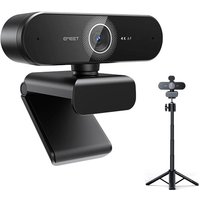 EMEET 4K Webcam with Dual Noise-Reducing Microphones, Auto Light Adjustment, 360° Rotatable Mount, Plug & Play USB Webcam E3131 + Tripod