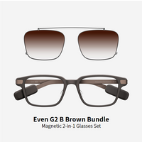 Even Realities - Even G2 B Brown (Rectangular) + Clip & Pouch Brown Rectangular Bundle