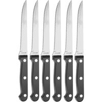 Excellent Houseware RVS Steakmes Set - 6 stuks, Zwart