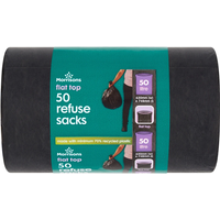 Morrisons 50 Flat Top Refuse Sacks 50 l