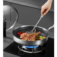 COOKER KING honingraatkoekenpan 28 cm met glazen deksel, 304 roestvrij staal, geschikt voor alle warmtebronnen
