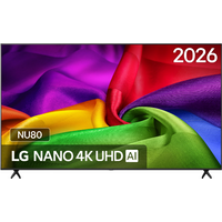 LG 55NU800B6LA 55 inch NANO 4K UHD Smart TV, Alpha 7 AI Processor 4K Gen9, HDR10, HLG, webOS 26, AI Sound Pro, HDMI, Wi-Fi, Zwart