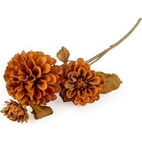 Candlelight Artificial Dahlia Flower Stem Burnt Orange 66cm