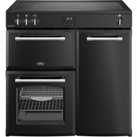 Belling FARMHOUSE 90Ei Induction Range Cooker – 90cm, 5-Zone Induction Hob with Link+, Dual Electric Ovens, AirFry Function, Black, A Rated