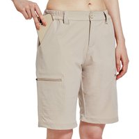 WILLIT Women's 10" Hiking Cargo Shorts Stretch Golf Active Long Shorts Quick Dry Outdoor Summer Khaki L